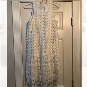 Missguided Drop Waist Crochet Lace Shift Dress